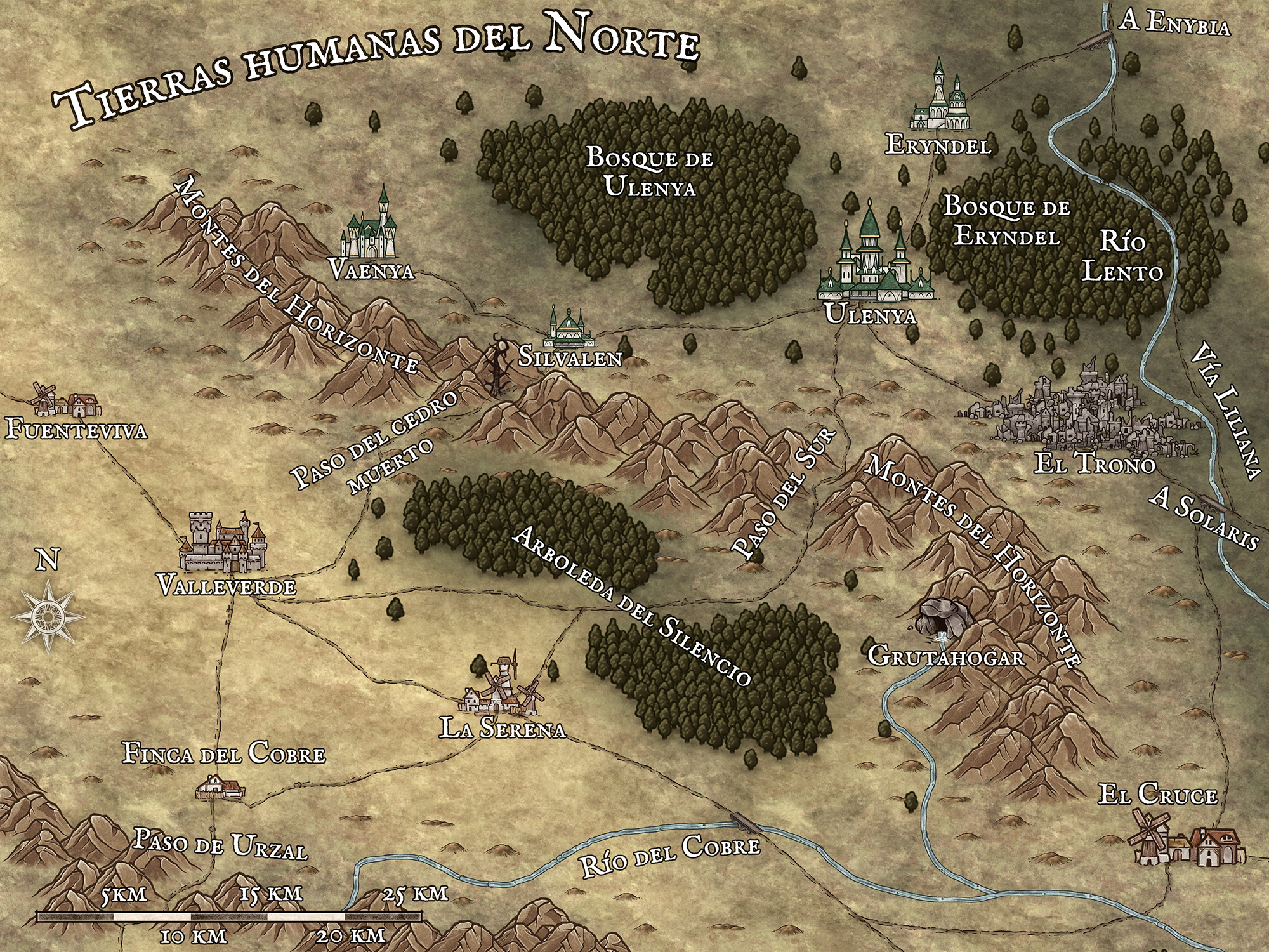 Mapa administrativo del Reino de Ulenya